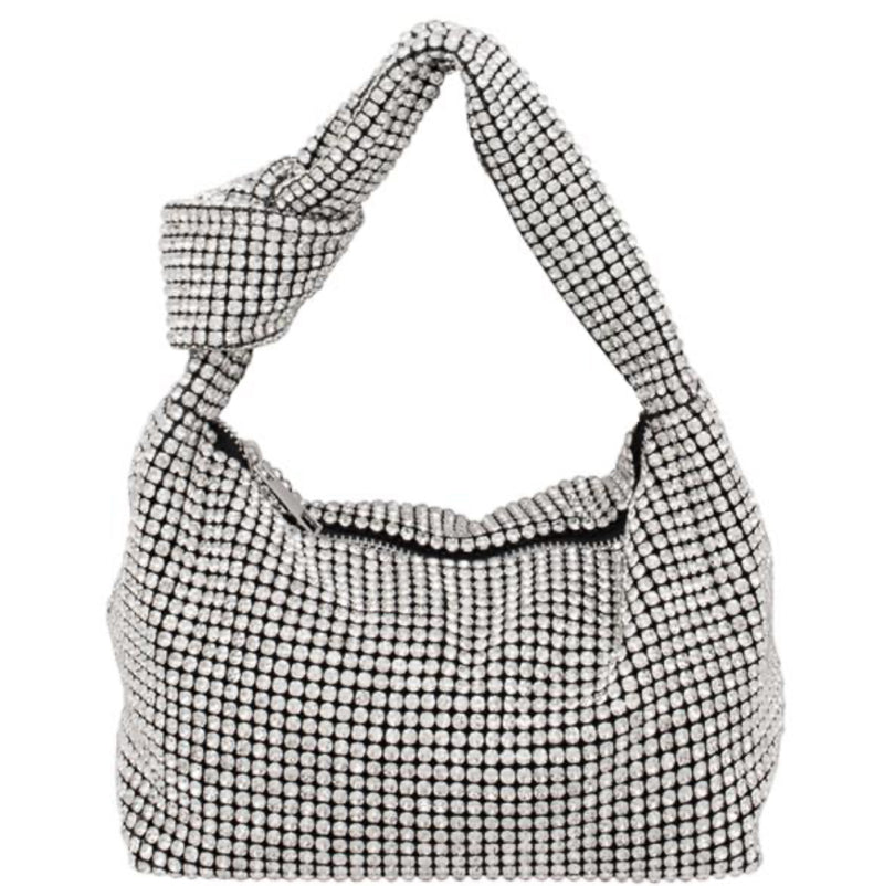 RHINESTONE KNOT HANDBAG