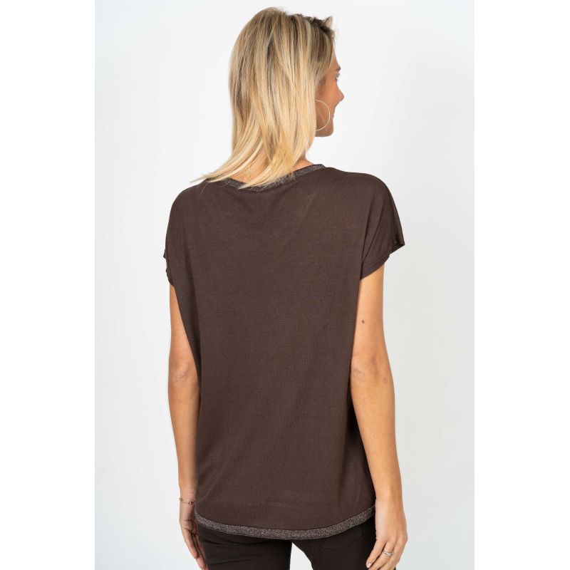 V NECK TEE WITH LUREX (available in more colors)