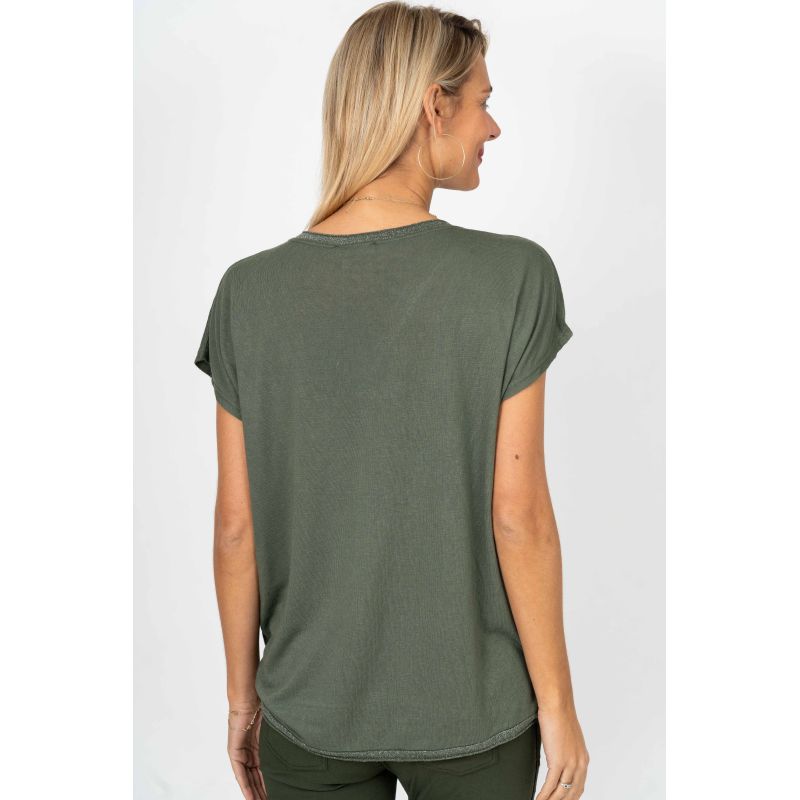 V NECK TEE WITH LUREX (available in more colors)