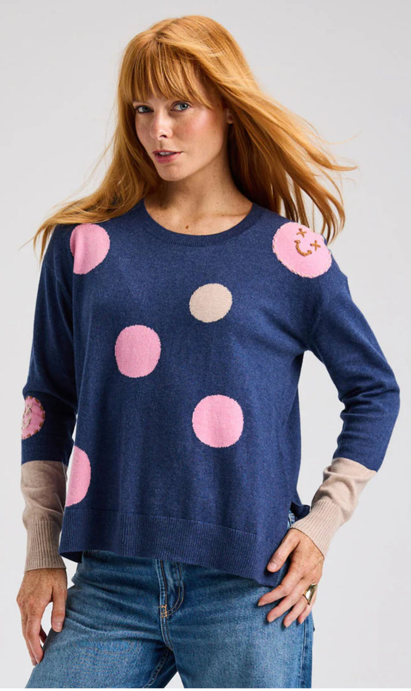 DOT WITH HAPPY FACE SWEATER