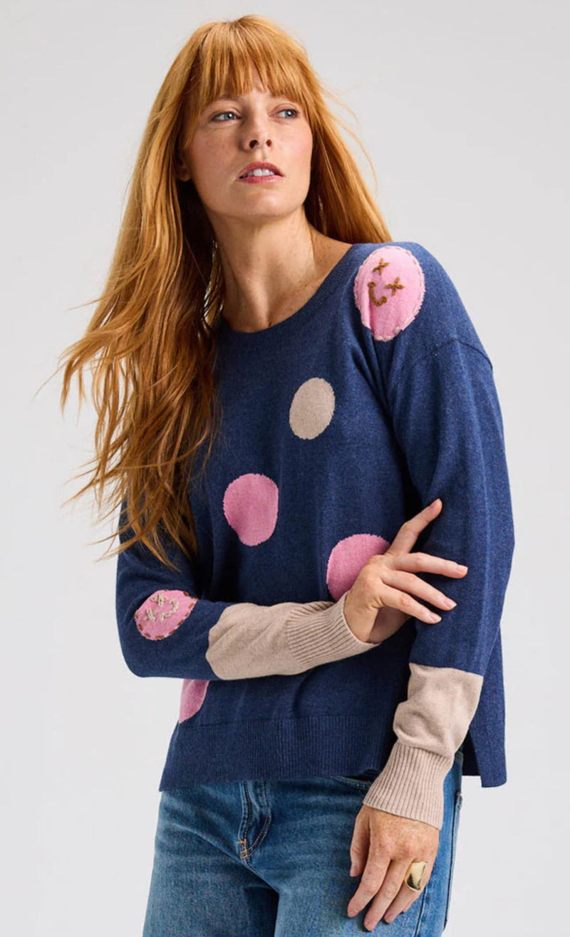 DOT WITH HAPPY FACE SWEATER