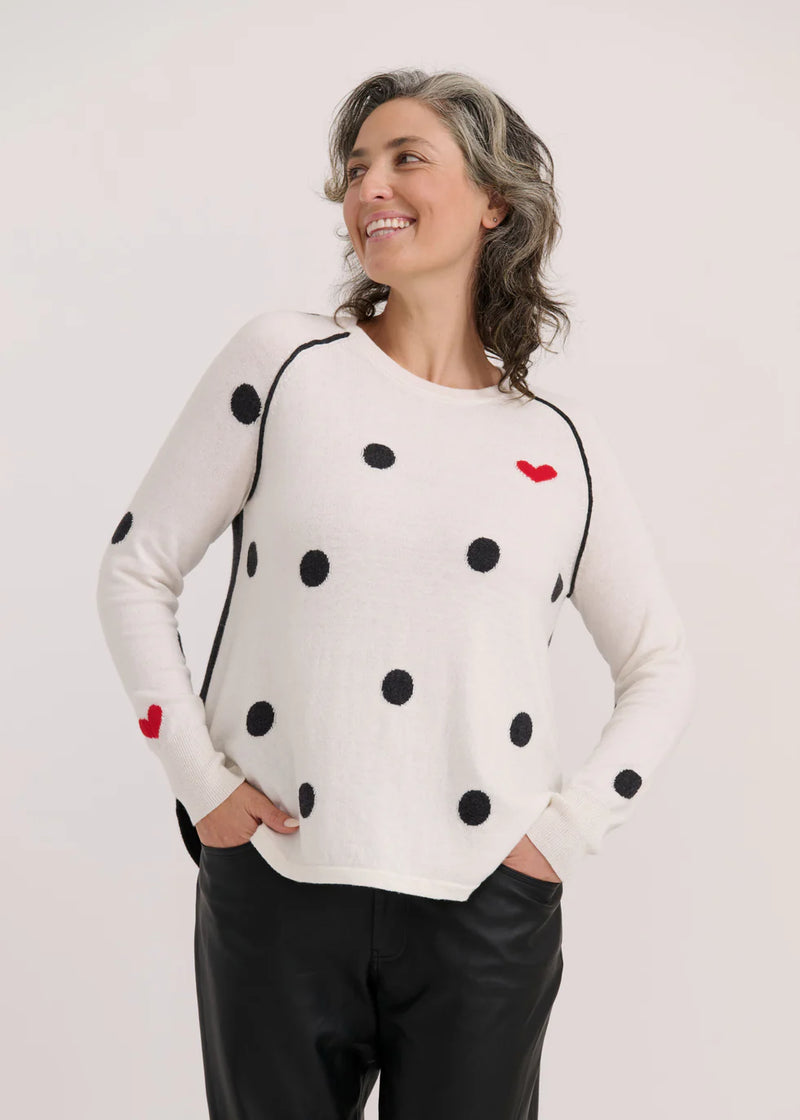DOTS WITH HEART SWEATER