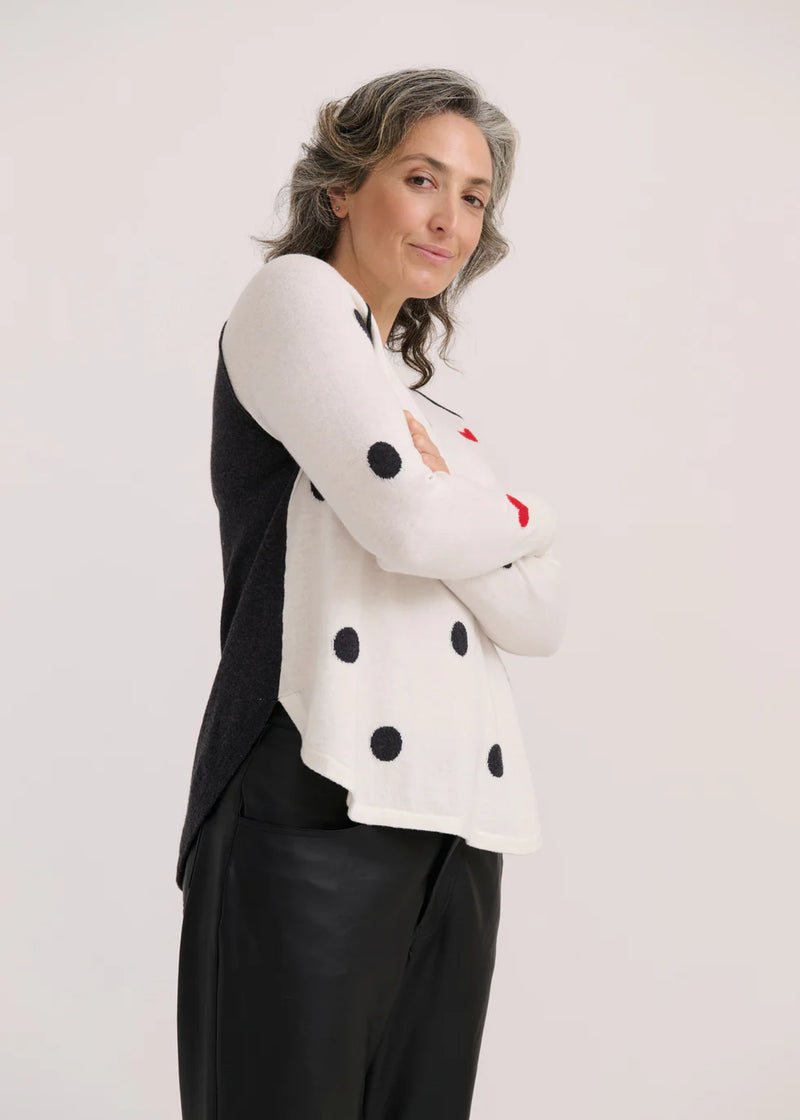 DOTS WITH HEART SWEATER