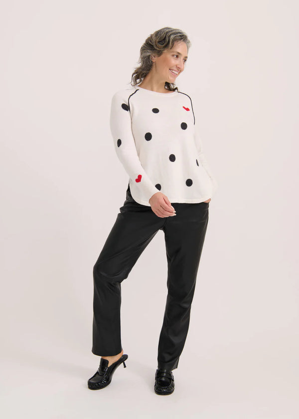 DOTS WITH HEART SWEATER