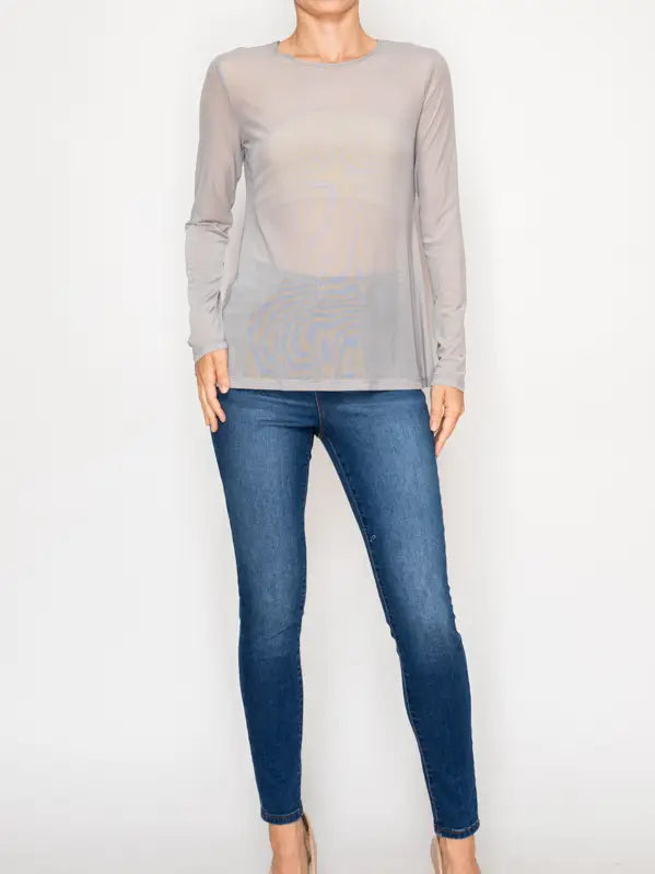 ALL MESH LONG SLEEVE TOP (Available In Black Only)