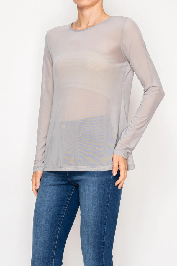 ALL MESH LONG SLEEVE TOP (Available In Black Only)