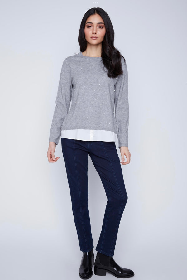 2FER WITH RHINESTONE & PEARLS