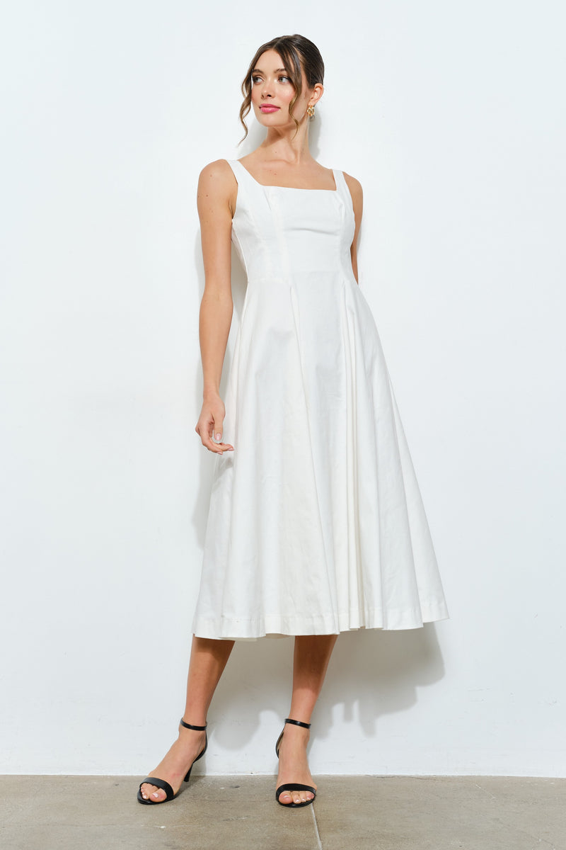 midi dresses with pockets Womens Summer Boat Neck Swing Dress Pockets, Wedding Guest Dress, Fit and Flare Dress, Vintage 1950s Dress, Handmade Dress 3380# layer midi dress with a puffy short sleeve and stand collar with placket Eyelet Puff Sleeve Midi Dress