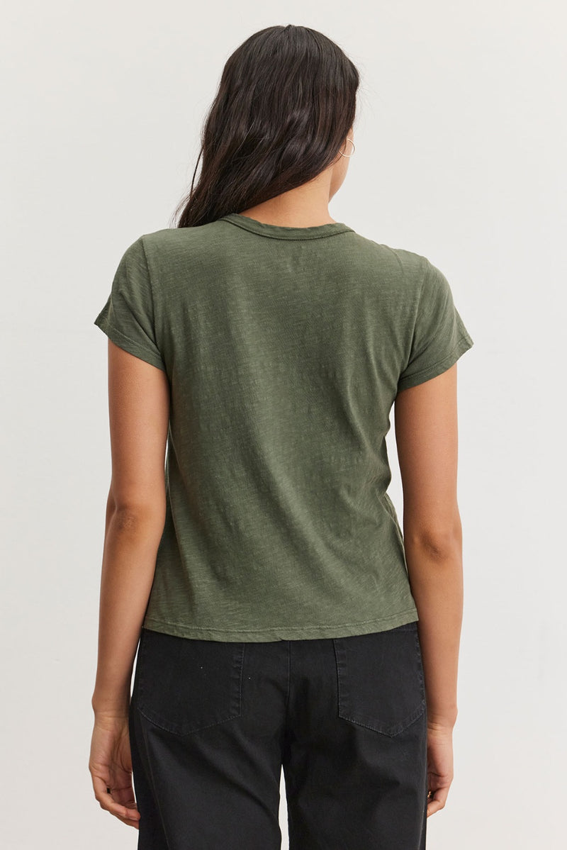 SHORT SLEEVE CREW NECK TOP (available in Marsh & Black )