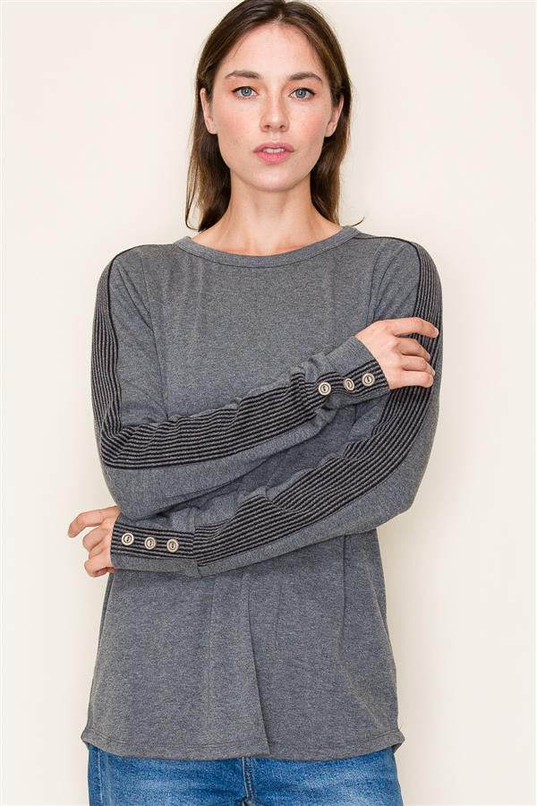 SWEATER WITH BUTTONS DOWN THE SLEEVE