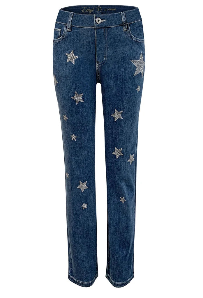 JEANS WITH RHINESTONE STARS