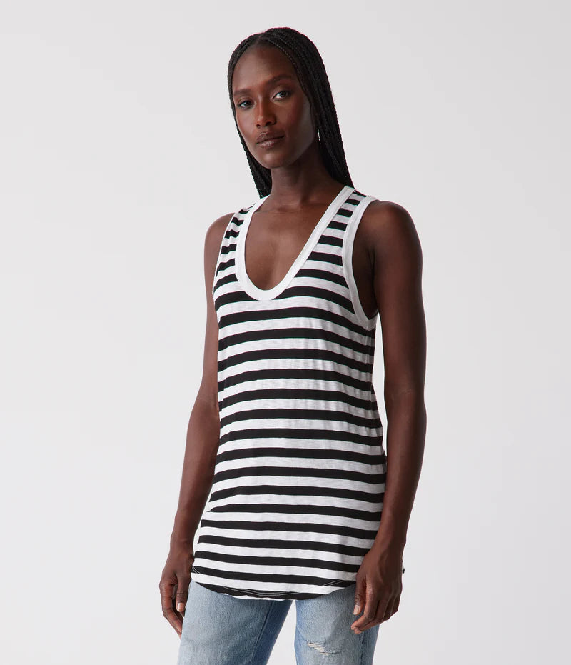 TORI STRIPE SCOOP NECK TANK