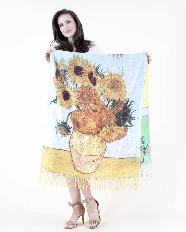 SUN FLOWERS & FLOWERS IN A VASE SCARF