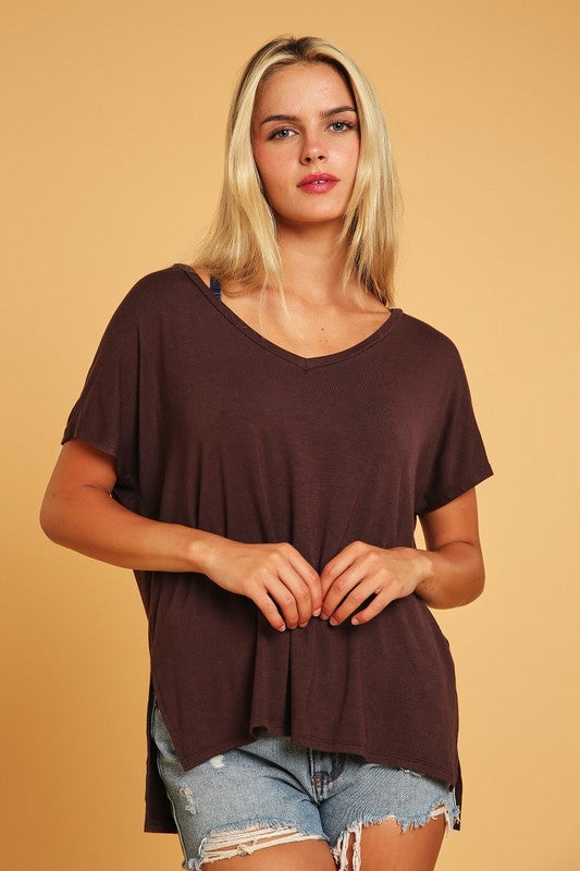 LEISURE V NECK TOP (available in more colors)