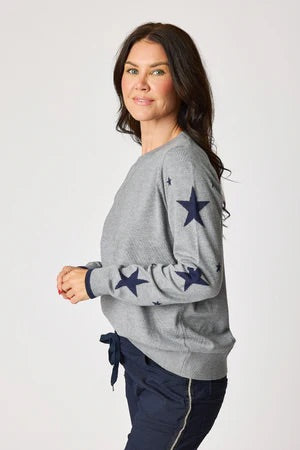 STARS ON SLEEVE SWEATER