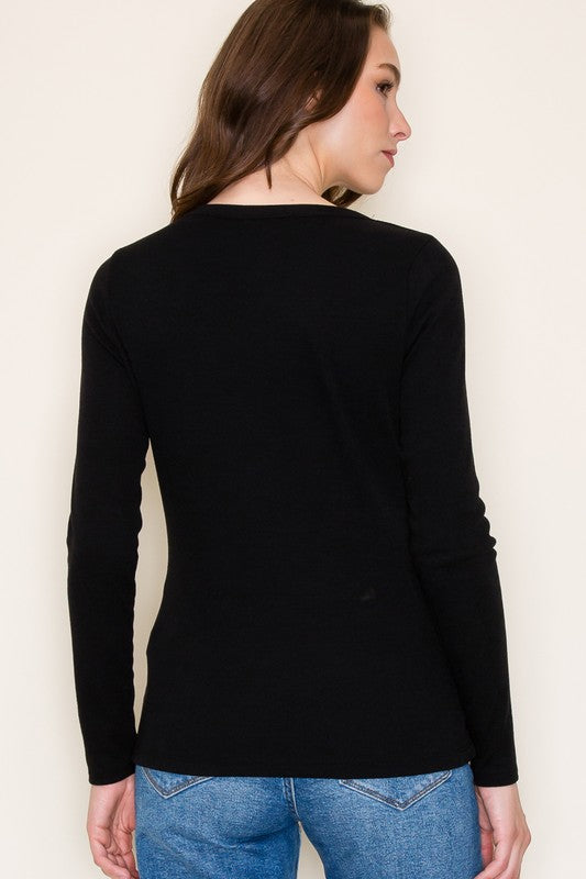 BABY RIBBED LONG SLEEVE TOP (available in more colors)