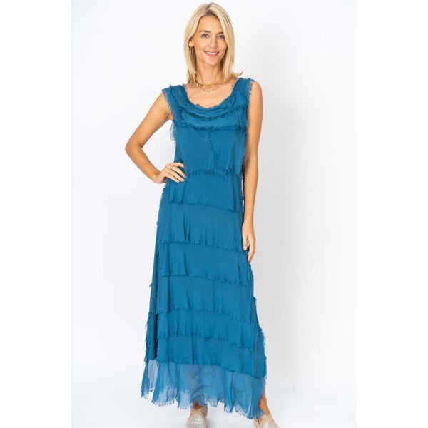 LONG RUFFLE DRESS (available in more colors)