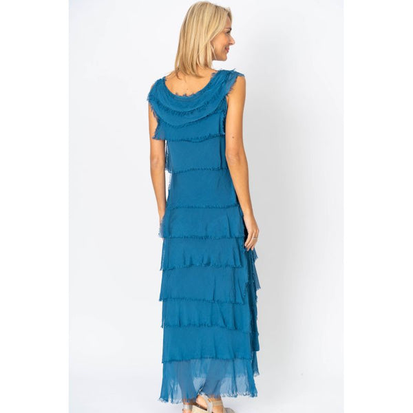 LONG RUFFLE DRESS (available in more colors)