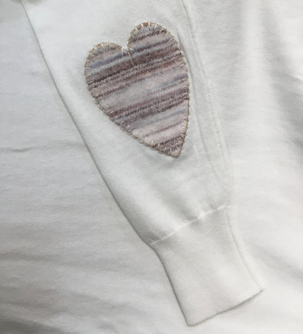 SWEATER WITH HEART ON ELBOW (available in more colors)