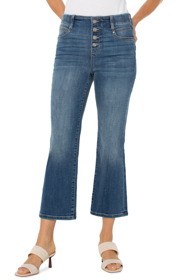 GIA CROP FLARE WITH BUTTON FLY