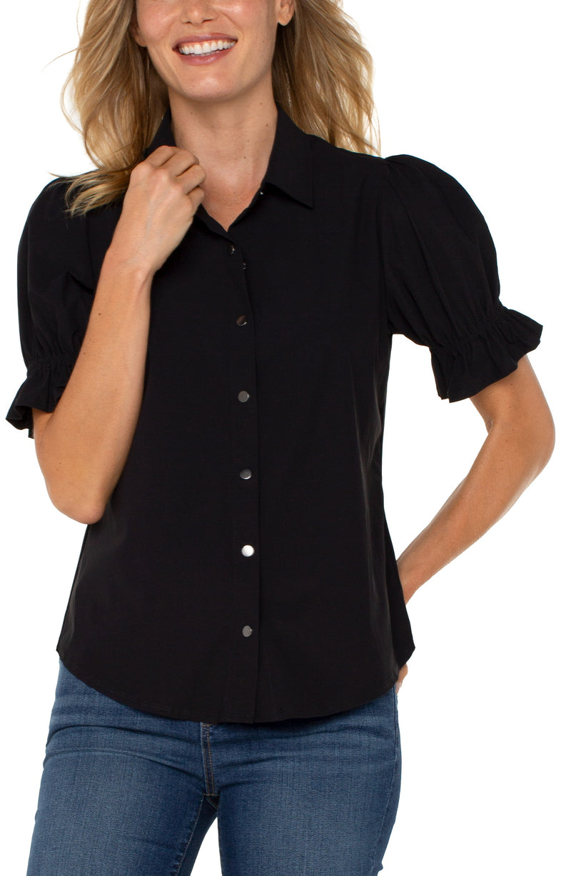 SNAP FRONT ELBOW PUFF SLEEVE (available in 2 colors)