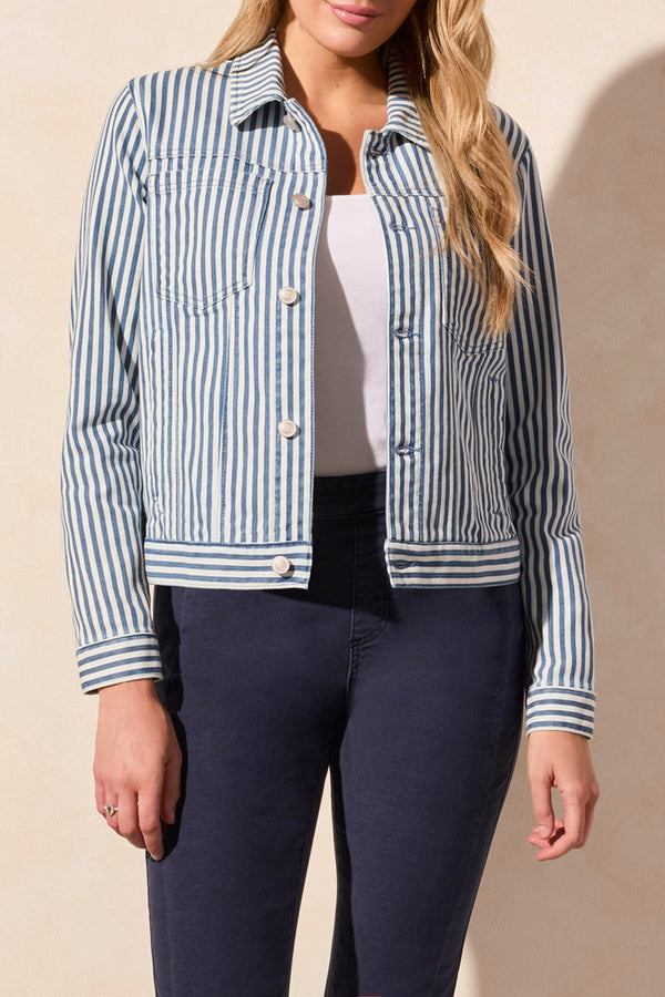 STRIPE JACKET WITH BOX PLEAT