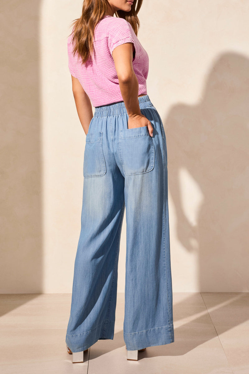 FLOWY PULL ON WIDE LEG PANT