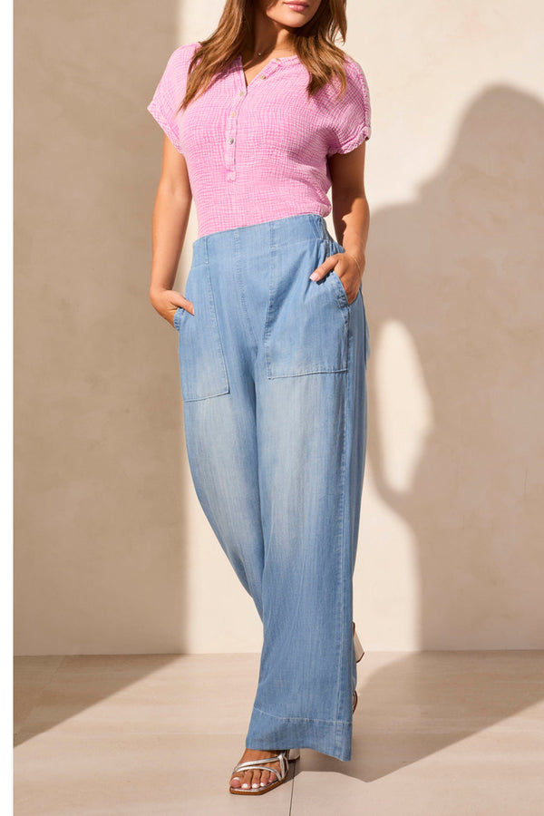 FLOWY PULL ON WIDE LEG PANT