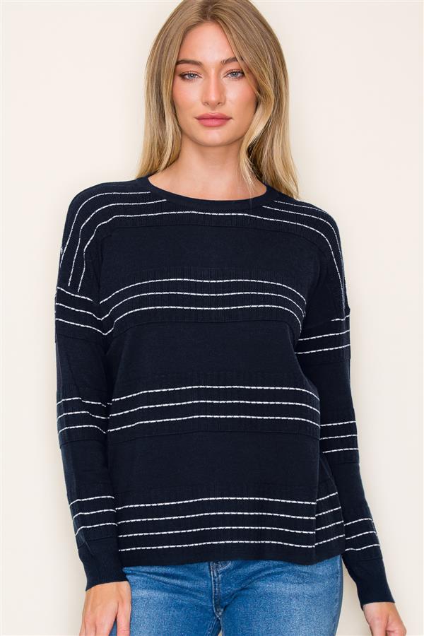 STITCH STRIPE SWEATER