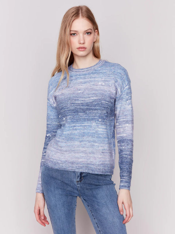 SPACED DYE DROP SHOULDER SWEATER