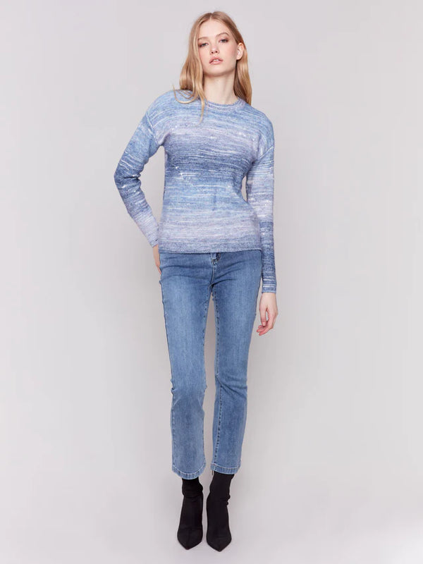 SPACED DYE DROP SHOULDER SWEATER