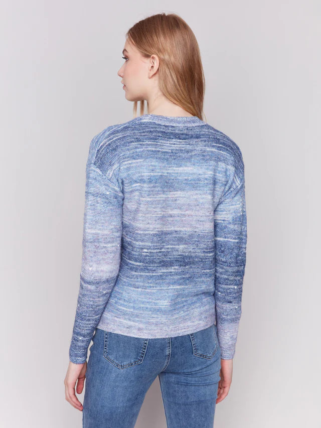 SPACED DYE DROP SHOULDER SWEATER