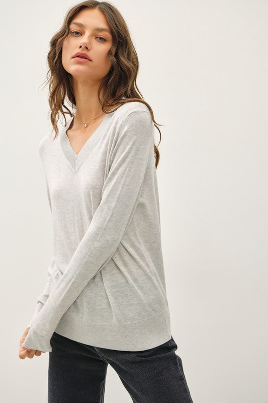 LIGHTWEIGHT V NECK SWEATER (available in more colors)