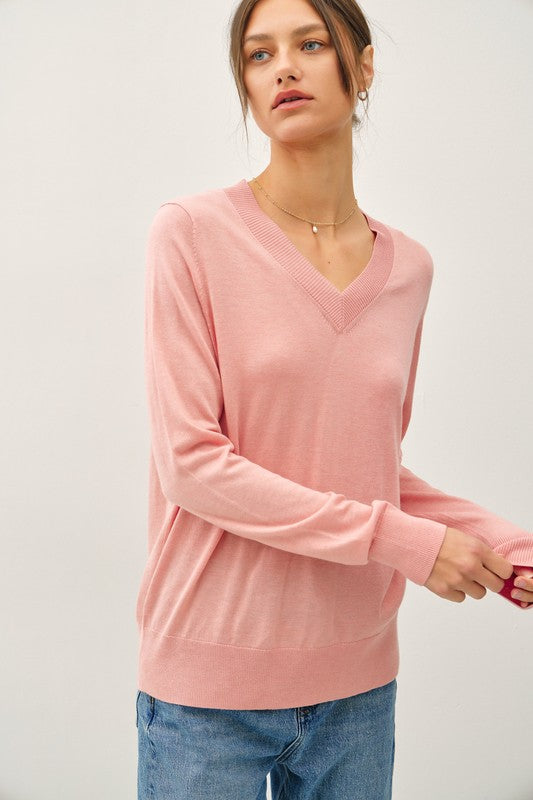 LIGHTWEIGHT V NECK SWEATER (available in more colors)