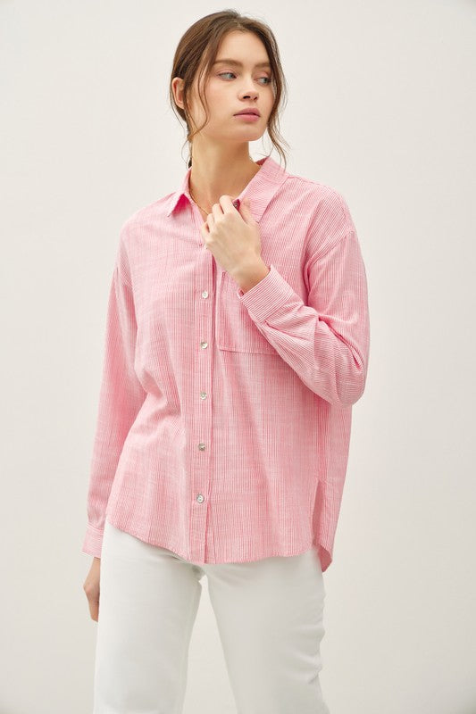 PINSTRIPE BUTTON DOWN SHIRT