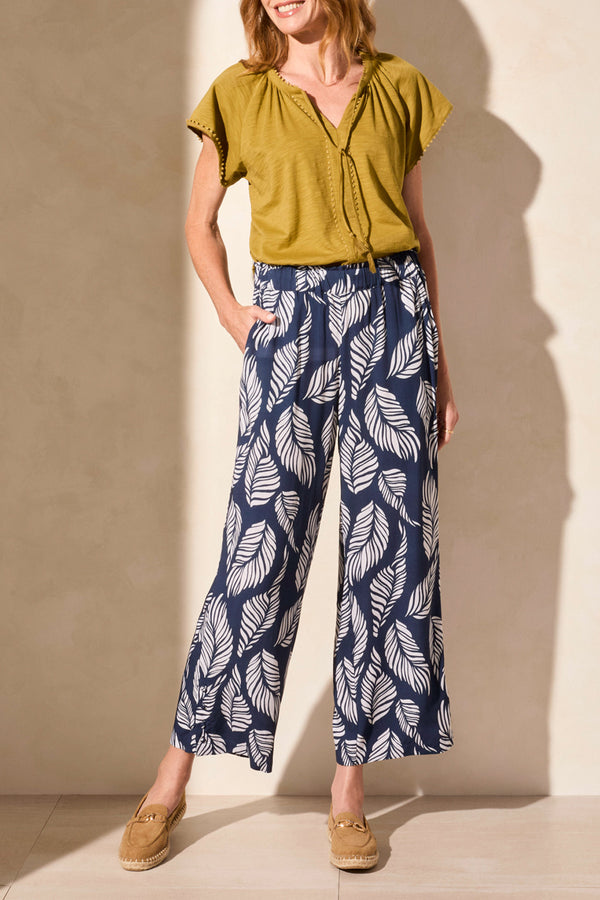 PRINTED PULL ON ANKLE PANT