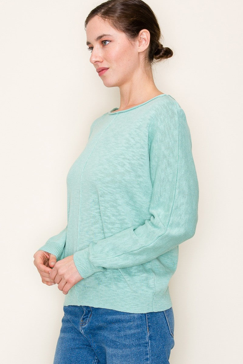 BOAT NECK CENTER SEAM SWEATER (available in more colors)