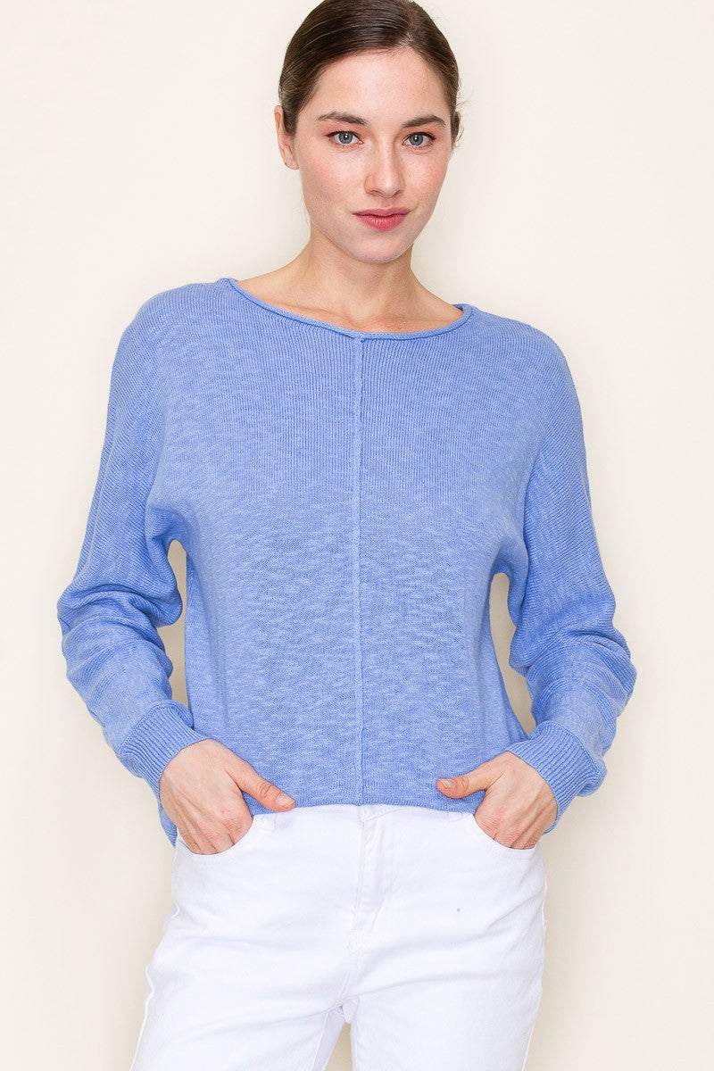 BOAT NECK CENTER SEAM SWEATER (available in more colors)