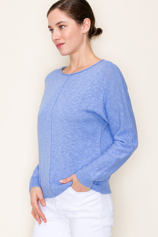 BOAT NECK CENTER SEAM SWEATER (available in more colors)