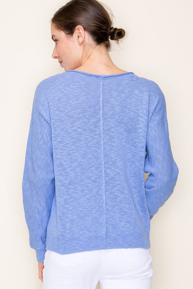 BOAT NECK CENTER SEAM SWEATER (available in more colors)