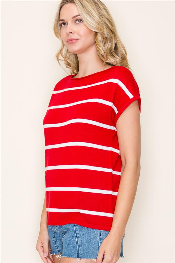 CREW NECK STRIPE PULLOVER