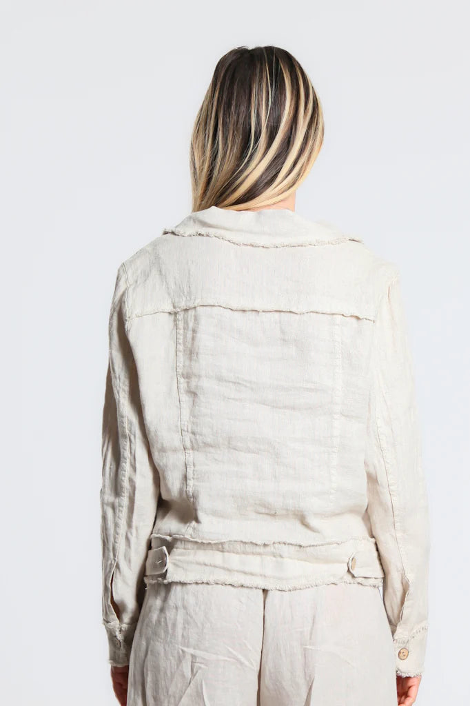 LINEN FRAYED JACKET (available in more colors)