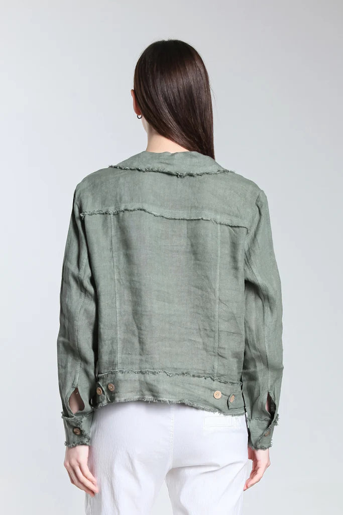 LINEN FRAYED JACKET (available in more colors)