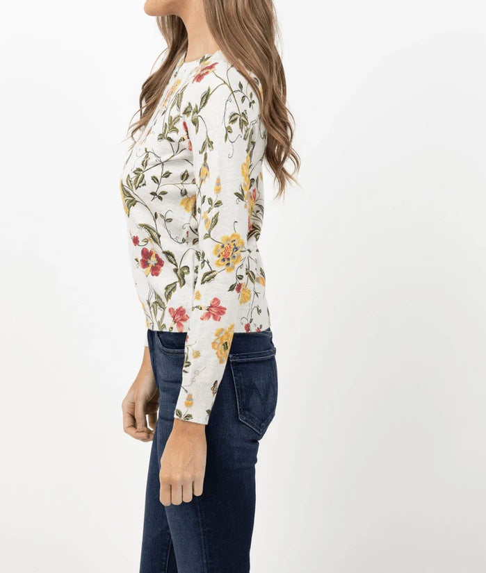 FLORAL CREW NECK SWEATER