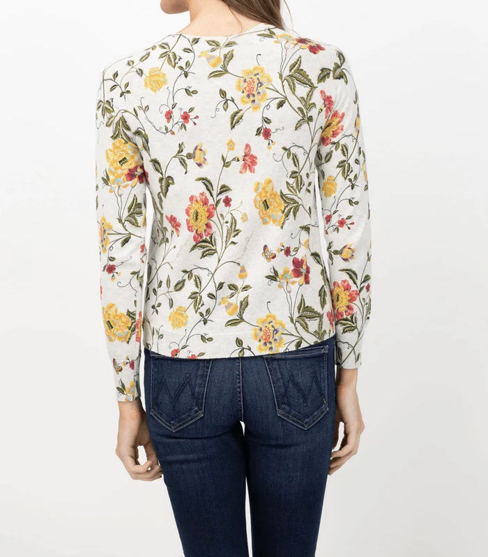 FLORAL CREW NECK SWEATER