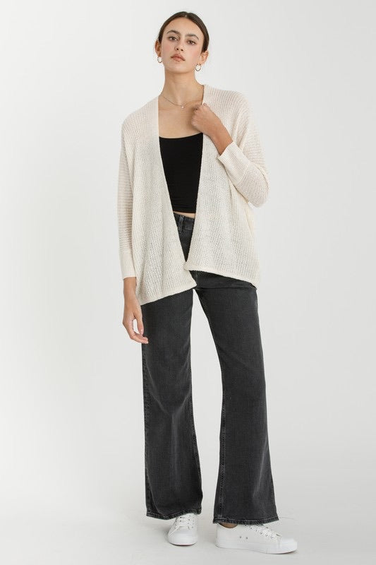 LIGHTWEIGHT OPEN FRONT CARDIGAN (available in 2 colors)