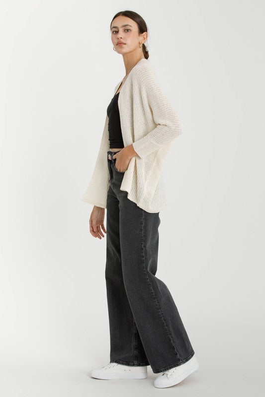 LIGHTWEIGHT OPEN FRONT CARDIGAN (available in 2 colors)