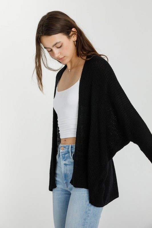 LIGHTWEIGHT OPEN FRONT CARDIGAN (available in 2 colors)