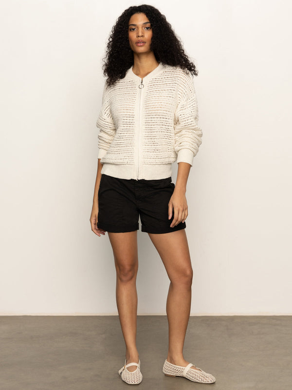 OPEN KNIT BOMBER