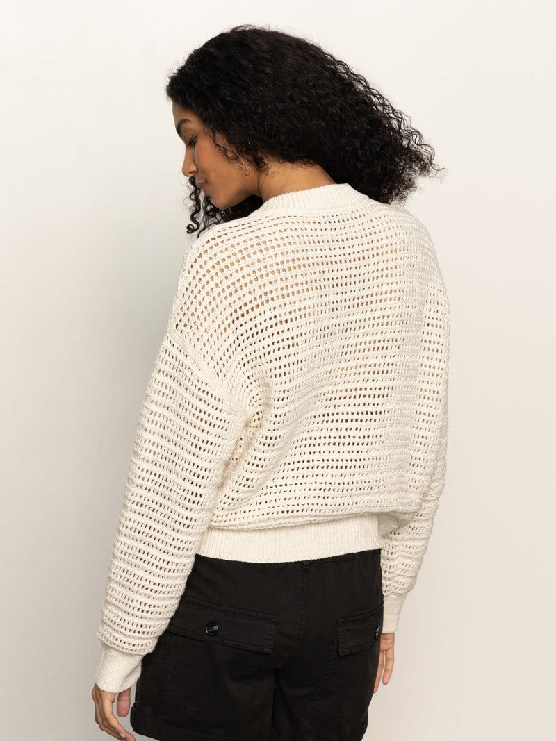 OPEN KNIT BOMBER